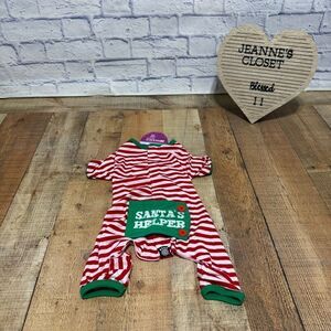 Petrageous Santa's Helper Dog Pajamas - Red and White
